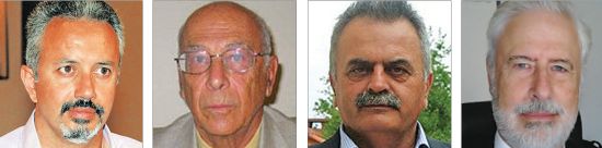 Από αριστερά: O γεωλόγος Χαράλαμπος Φασουλάς, διευθυντής του Μουσείου Φυσικής Ιστορίας του Πανεπιστημίου Κρήτης. Ο ομότιμος καθηγητής του Πολυτεχνείου Χανίων και μέλος της Καναδικής Ακαδημίας Γεωλογικών Ερευνών Αντώνης Φώσκολος. Ο Αβραάμ Ζεληλίδης, καθηγητής στο Τμήμα Γεωλογίας του Πανεπιστημίου Πατρών. O ομότιμος καθηγητής και μέλος της Επιτροπής Ενέργειας της Ακαδημίας Αθηνών Ηλίας Κονοφάγος aporrhta koitasmata 04