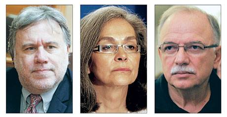 Από αριστέρα: Οι Γεώργιος Κατρούγκαλος, Σοφία Σακοράφα και Δημήτριος Παπαδημούλης idryma swros 02